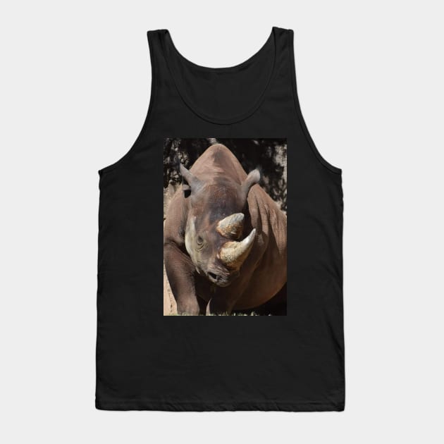 Black Rhino Tank Top by Sharonzoolady